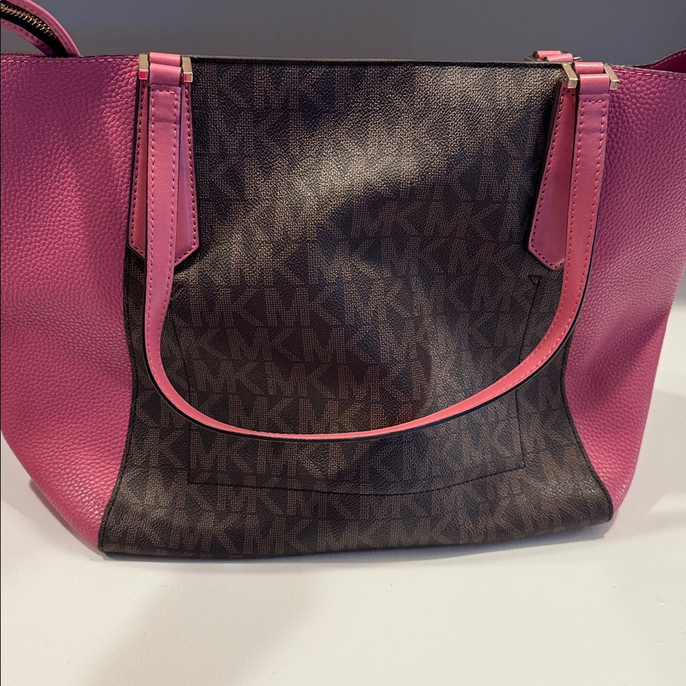 Michael Kors Pink and Brown Tote Bag - Picture 7 of 8